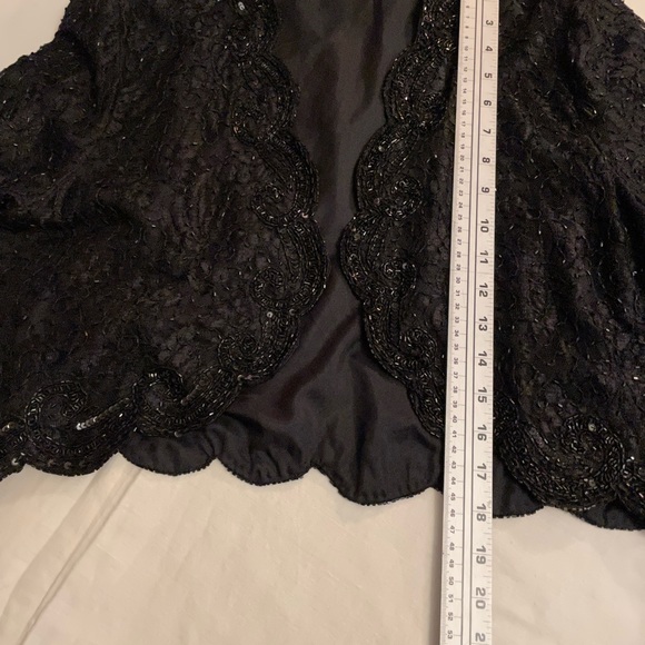 Brilliante by JA, evening black beaded jacket Sz L - Picture 5 of 8